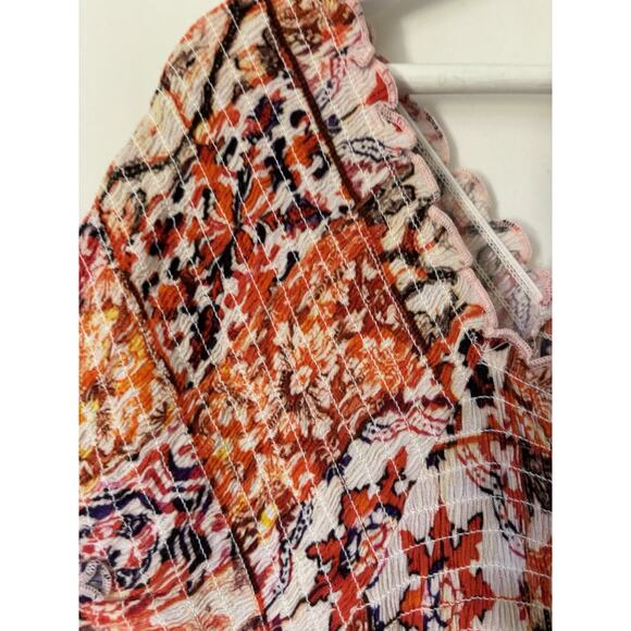 Soft Surroundings Womens Dress Medium Orange Floral Aline Maxi - Picture 8 of 13